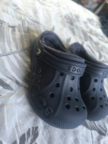 Blue fluffy crocs size - size, c10